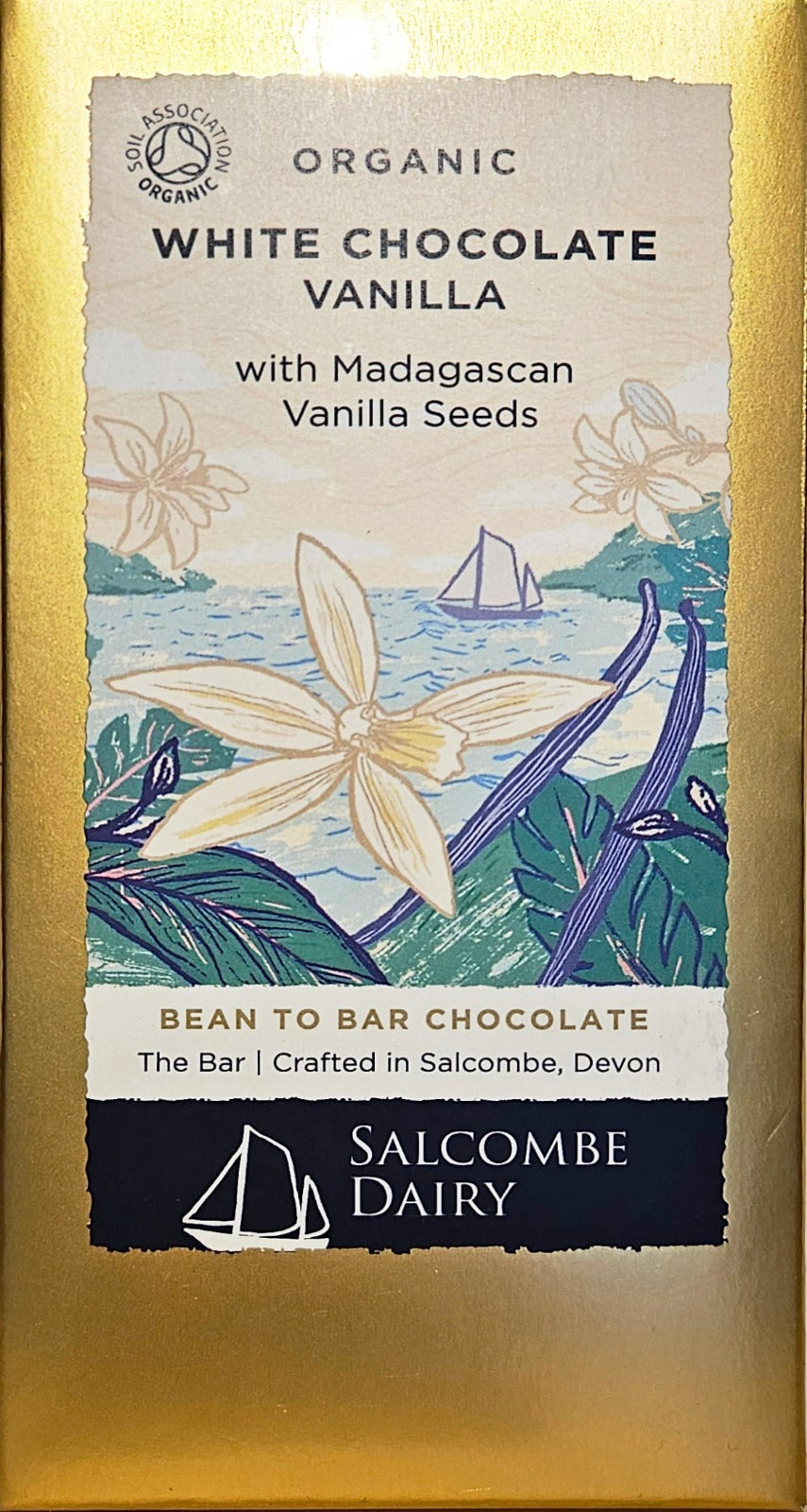 Salcombe organic White chocolate with Madagascan Vanilla Seeds